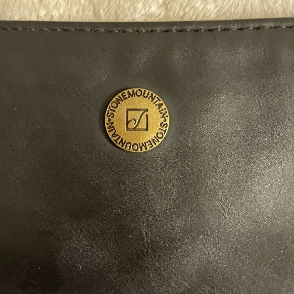 Stone Mountain USA Black Leather Wallet Wristlet 5”x 9” , Soft Smooth Black‎
